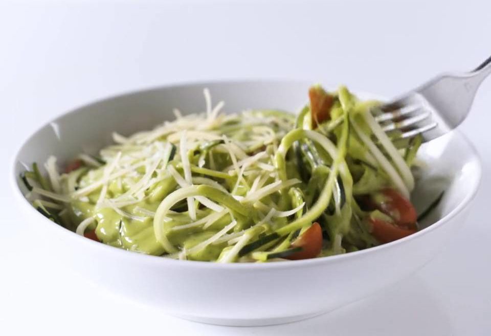 Zoodles with Creamy Avocado Cilantro Sauce