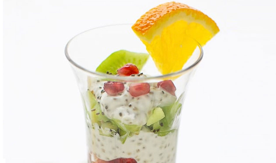 Winter yogurt chia parfait