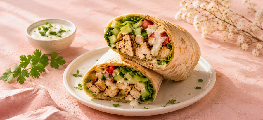 Chicken Shawarma Wraps with Yogurt Tahini Sauce