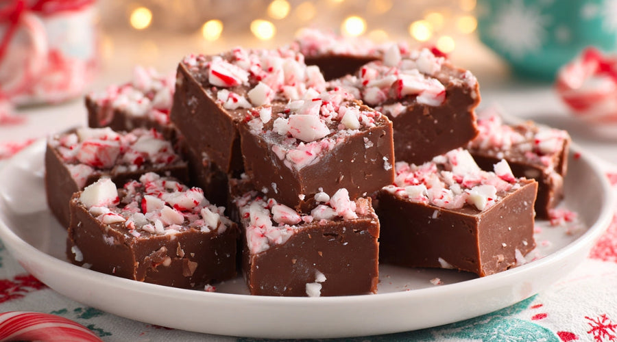 Dairy-Free Holiday Peppermint Fudge