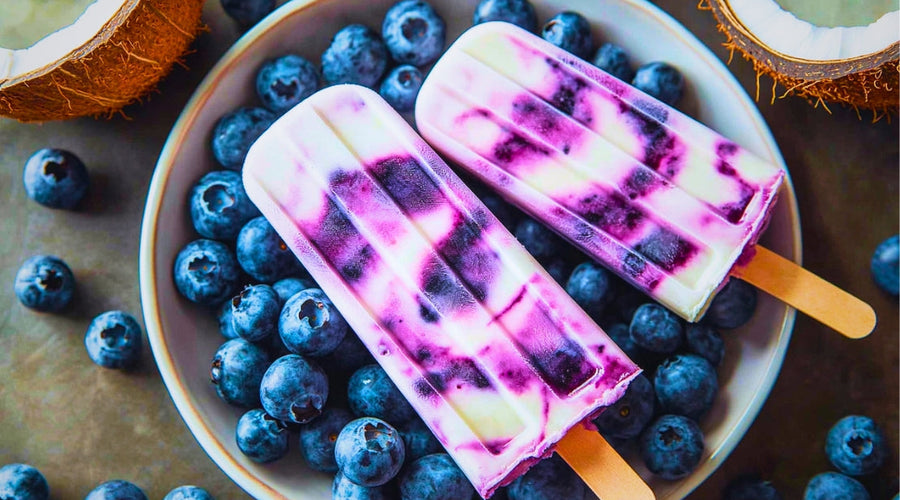 Gut-Friendly Blueberry Coconut Popsicles