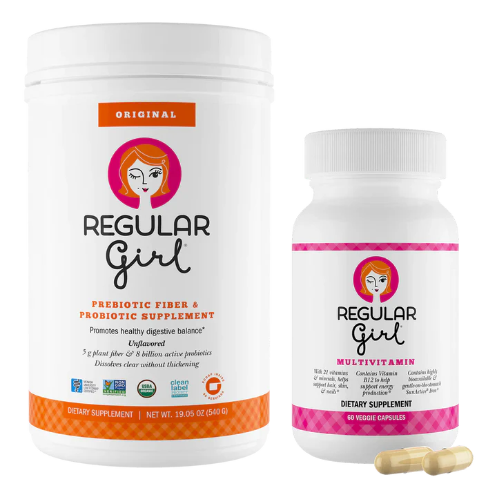 Women's Fiber Probiotic Powder & Multivitamin Capsules
